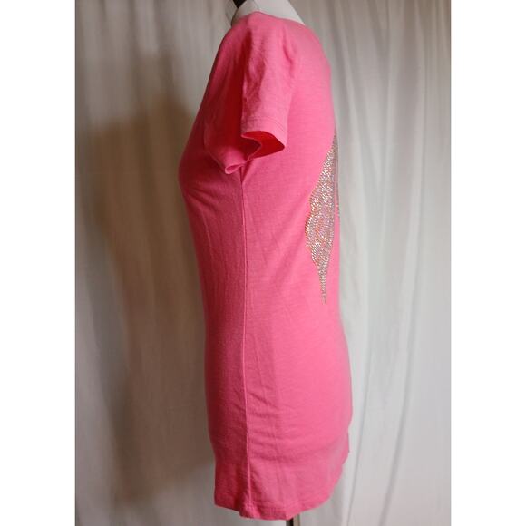 Kings of Cole V-neck T-shirt Bling Wing Back Angel Wings Pink Small AS IS - Picture 8 of 8